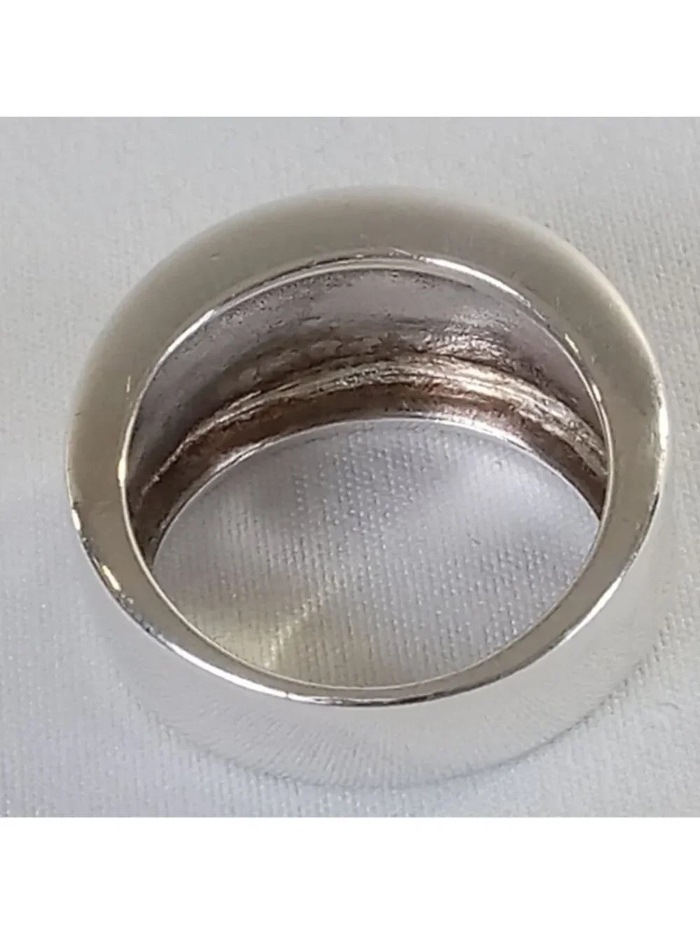 MILOR Italy 925 Sterling Silver Wide Ribbed Band Ring Size US 7 Unisex